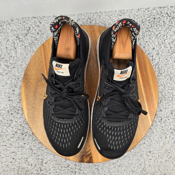 Nike Mens 10.5 Free Rn 2018 Just Do It Black Orange Daily Sneaker AT4246-001 - Picture 5 of 12